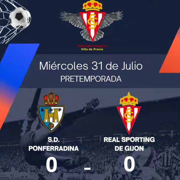 Cuarto partido de pretemporada, en esta ocasión contra la S.D. Ponferradina en la que hemos logrado un empate a 0.