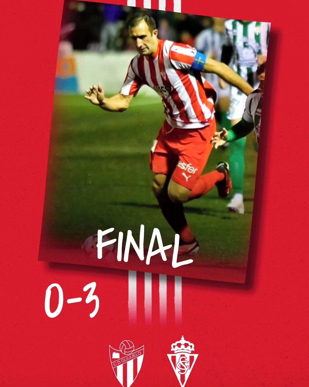 No ha sido un mal día en guijuelo. Hemos ganado 0-3 en nuestro primer partido de copa del rey. #puxasporting