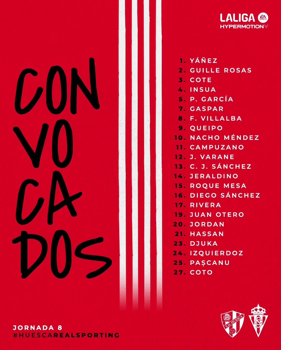Lista de convocados para el encuentro de mañana Domingo. A ganar 💪