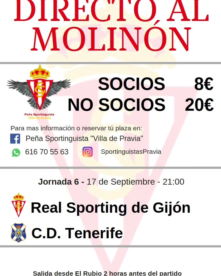 Este domingo volvemos a jugar en nuestro templo. Tras el empate en el encuentro en el tartiere el domingo nuestro @realsporting se enfrenta al @cdtoficial a las 21:00 de la noche. No dejes de ir y viaja cómodamente con nosotros. Sino eres socio el mismo día del partido puedes hacerte y disfrutar los beneficios de ser socio desde ese mismo momento. #PUXASPORTING