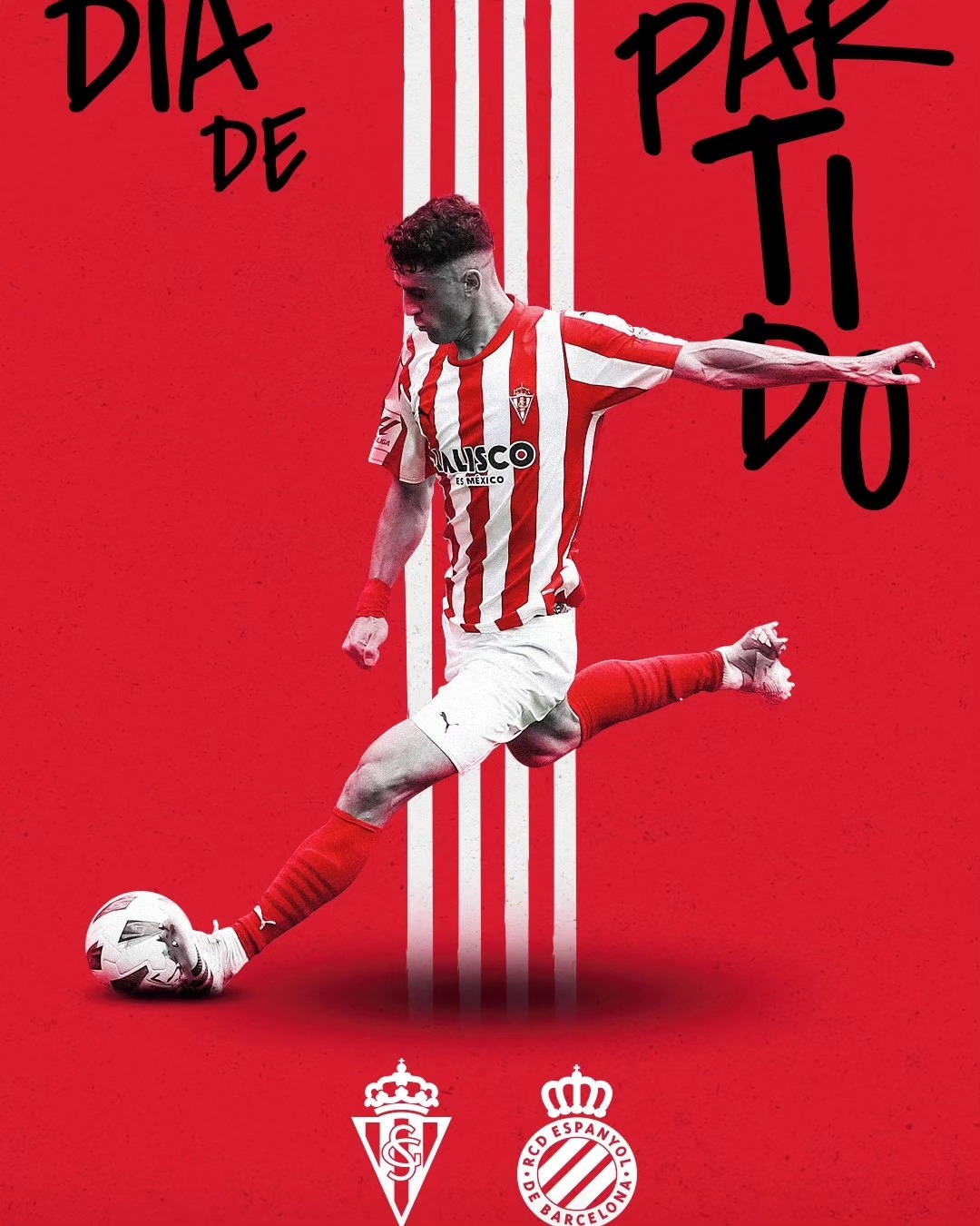 Hoy jugamos conta el @rcdespanyol partido difícil pero sólo hay que pensar en ganar. @realsporting +3