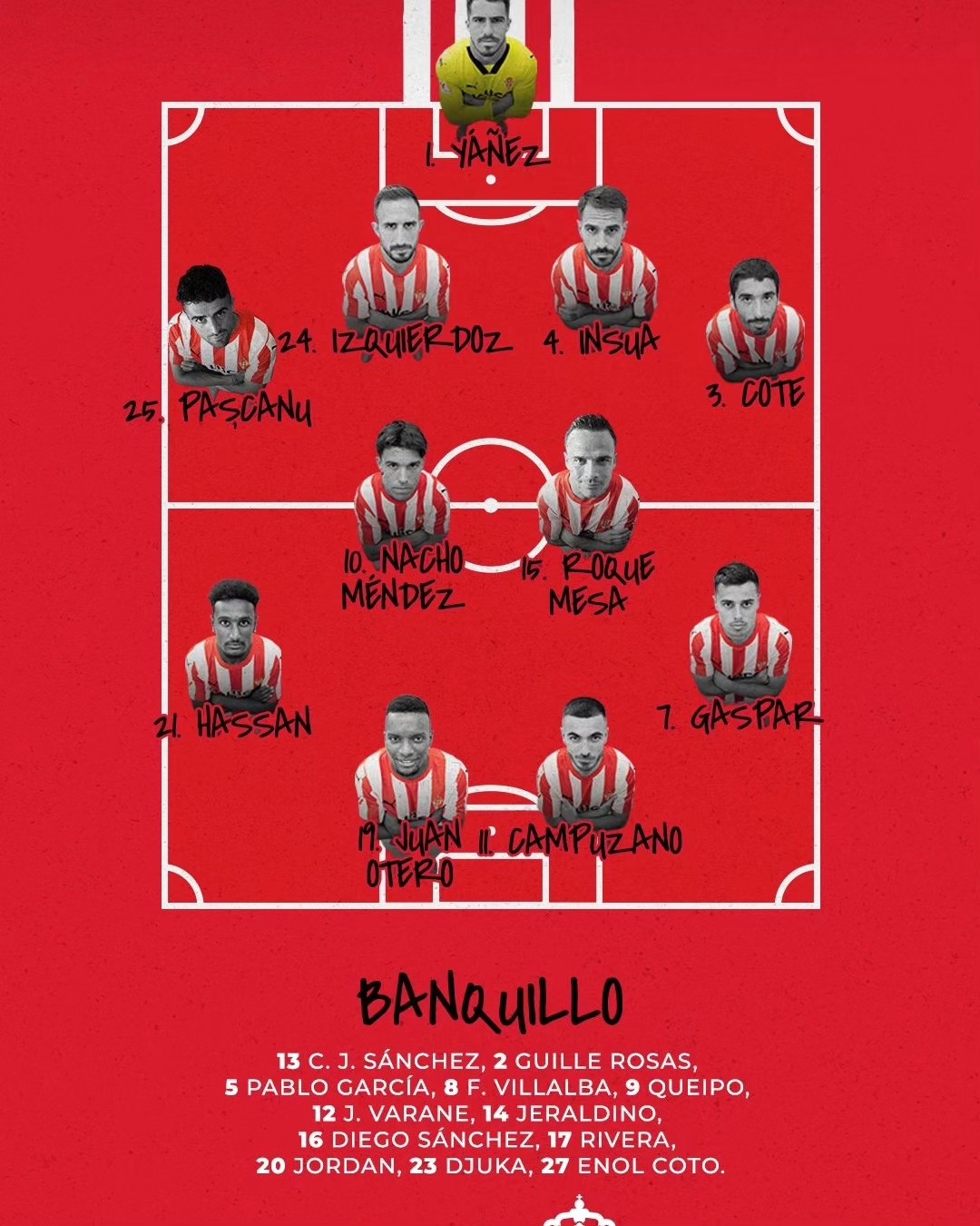Estos son los guerreros para el encuentro de hoy. No queda otra que ganar.