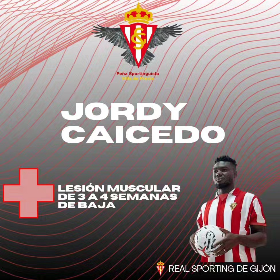 Desde unas molestias en el partido contra el Eibar Jordy Caicedo se entrenaba en el gimnasio. Tras las pruebas médicas se le diagnóstico una lesión muscular. El jugador estará de 3 a 4 semanas de baja y se perderá el inicio de liga.